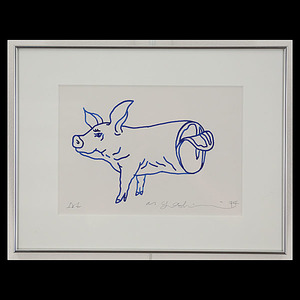 吉村益信「豚;PigLiv」ペン画
