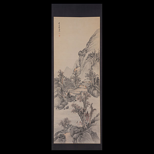 釧雲泉 淡彩山水図 大幅 | 古美術品・中国書画の買取・査定や掛軸の 