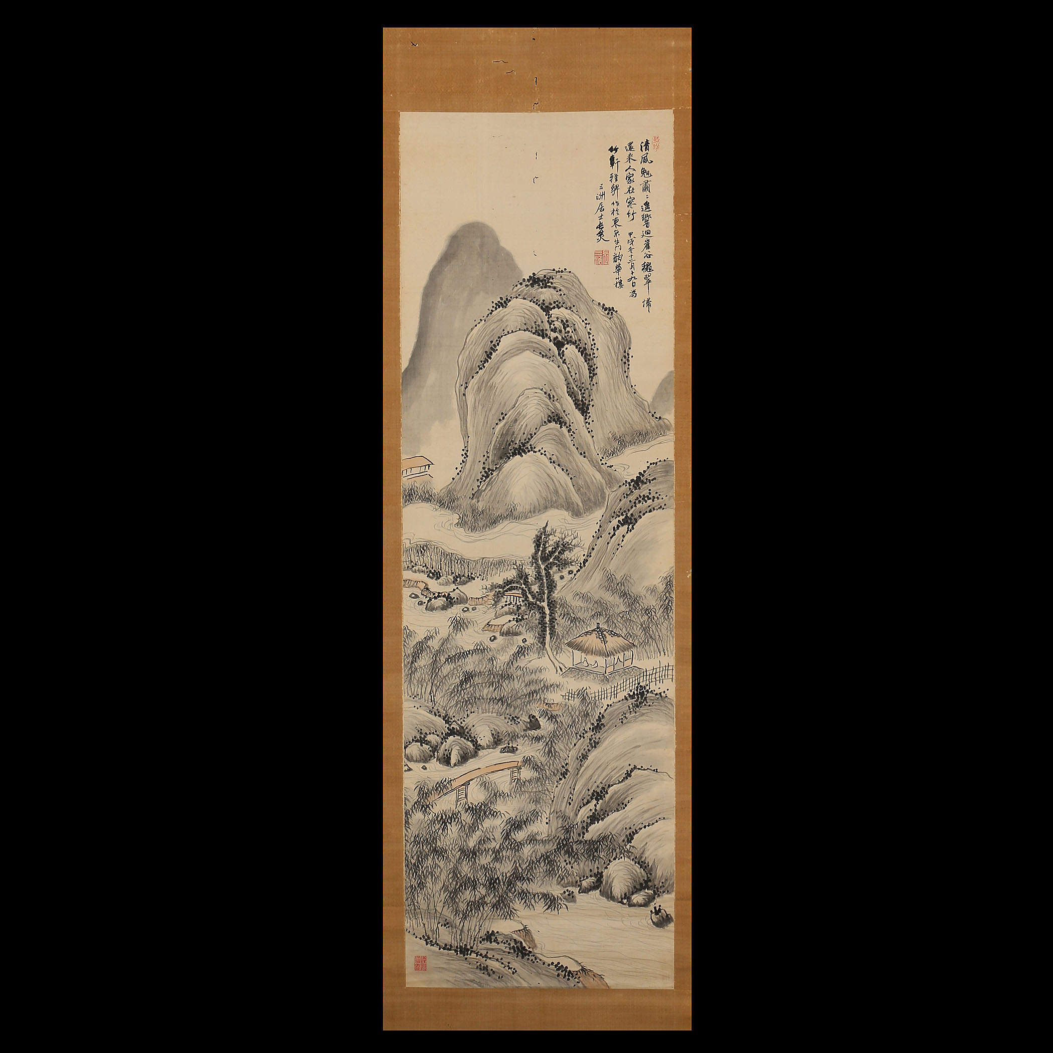 長三洲 淡彩山水図 | 古美術品・中国書画の買取・査定や掛軸の通販の 